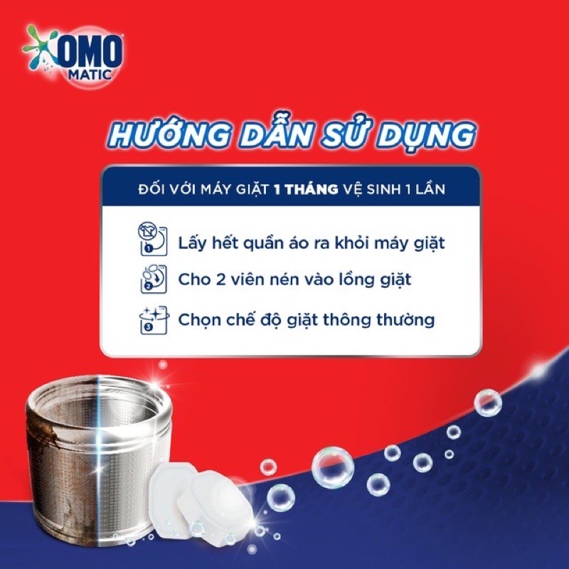 Viên Nén Vệ Sinh Lồng Máy Giặt Omo Matic 80Gr (Hộp 4 Viên x 20Gr)