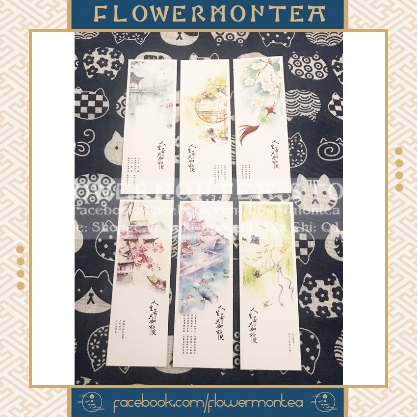 Set 6 Thẻ Đánh Dấu Sách | Bookmark Giấy - Nhân Sinh Nếu Như Lần Đầu Gặp Gỡ