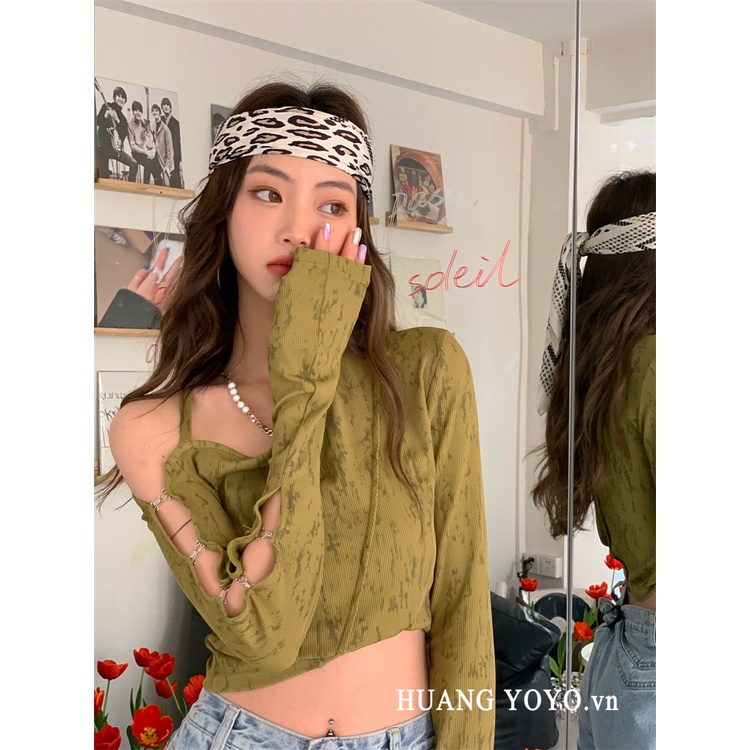 Áo Thun Tay Dài Hở Vai Thời Trang Quyến Rũ Cá Tính Cho Nữ