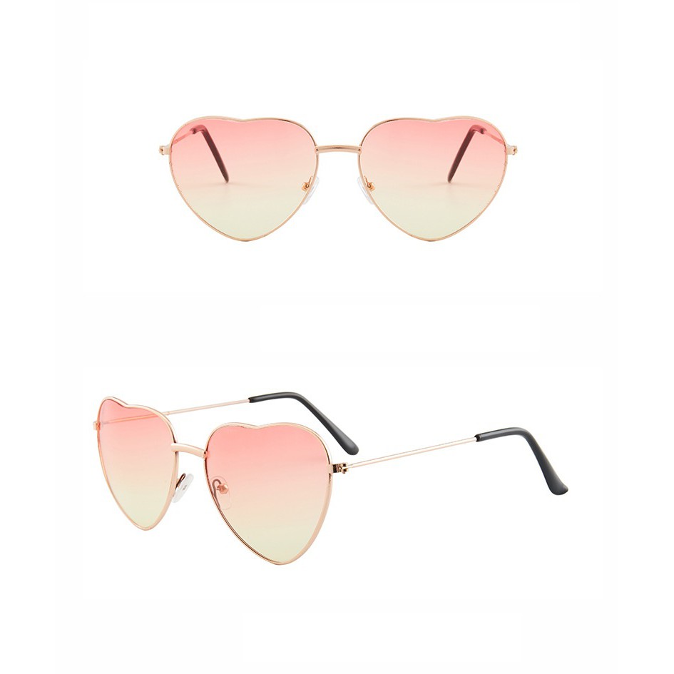 Kính mát tình yêu khung kim loại retro mới, Kính mát nữ hình trái tim, Kính râm thời trang - KM05