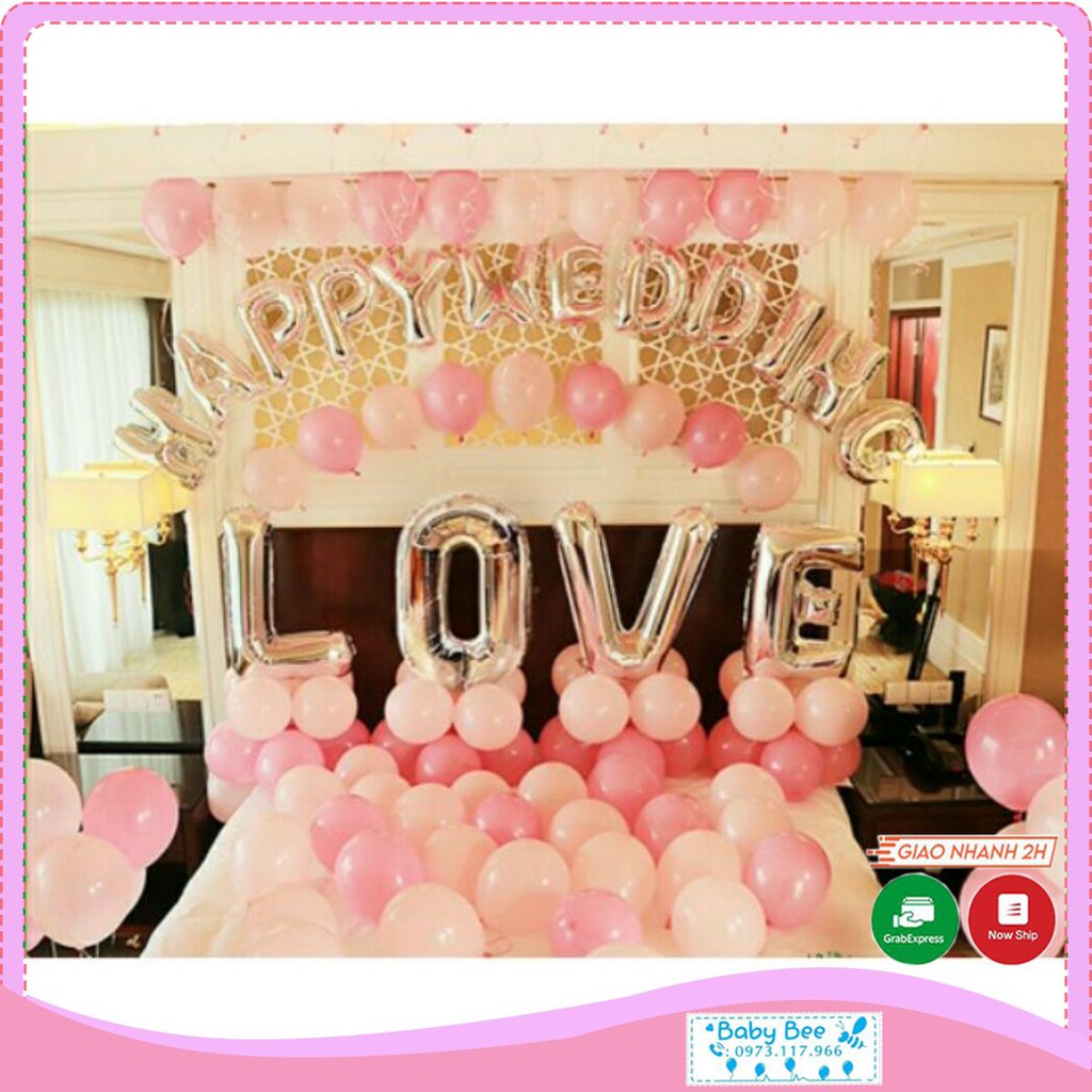 (TẶNG QUÀ)  SET TRANG TRÍ TRÍ PHÒNG CƯỚI HOT HIT ( TẶNG BƠM,  BẰNG DÍNH,  RAY BĂNG)