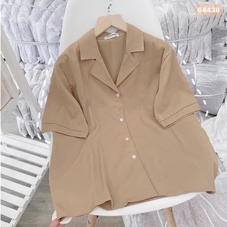 Áo sơ mi cổ vest chất lụa mịn mát cộc tay