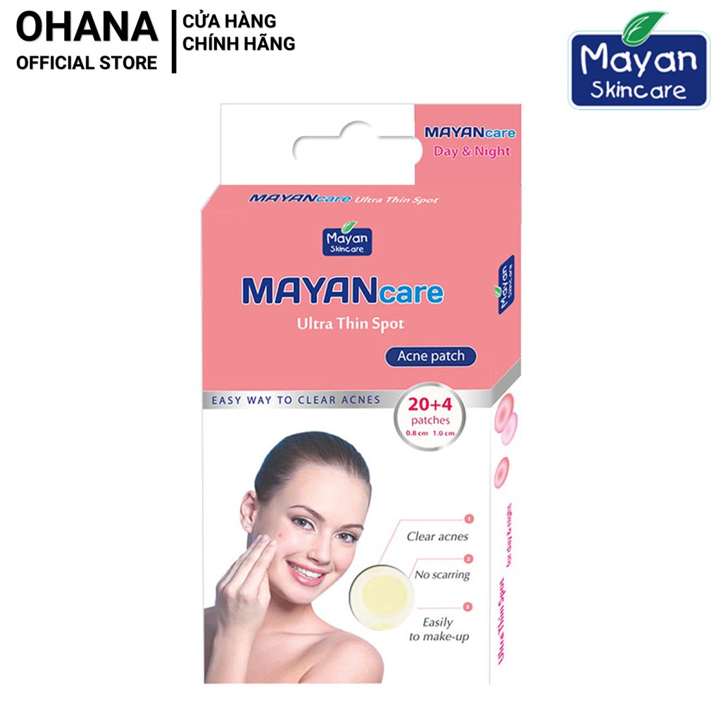 Miếng Dán Mụn Mayan Care Ultra Thin Spot 24 Miếng/Hộp (Hồng)