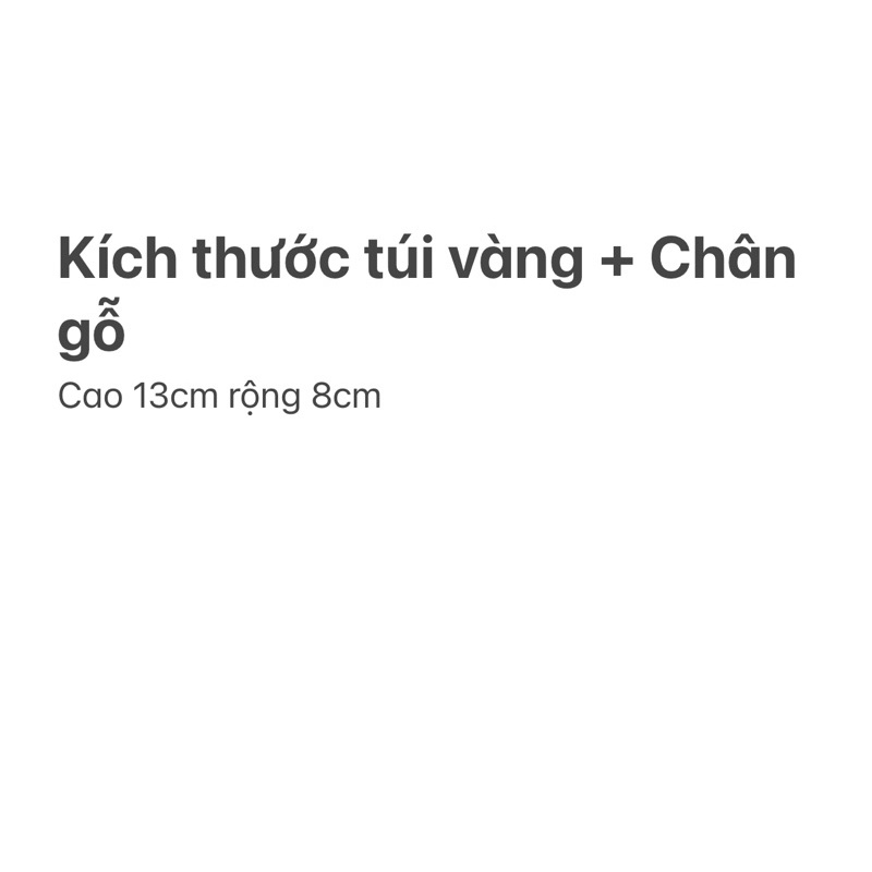 Túi Vàng +Chân Kích Tài Lộc Kèm Chân Đế