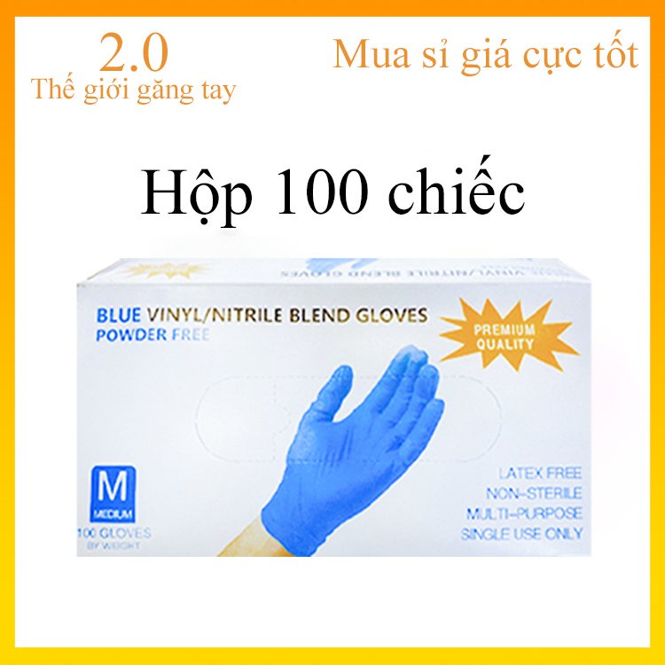 Găng tay y tế xanh hộp 100 chiếc siêu dai, không bột [chuyên dụng trong spa,...]