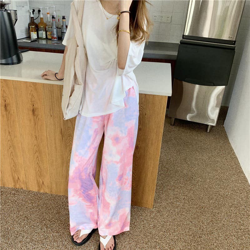 Quần loang bò sữa quân ống rộng loang cạp chun lưng cao ống rộng hàn quốc ulzzang TT1989