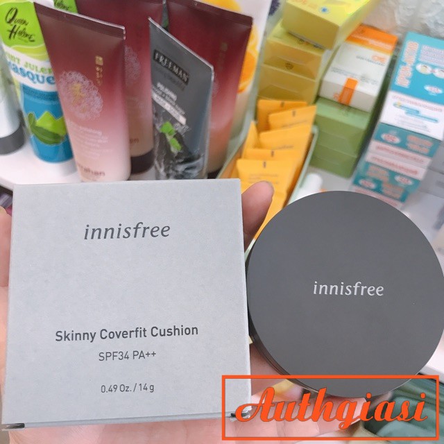 Phấn nước Innisfree Skinny Coverfit Cushion Cover Fit siêu kiềm dầu che phủ tốt 14g | BigBuy360 - bigbuy360.vn