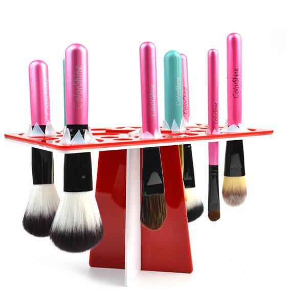 Giá phơi cọ trang điểm Color Shine Makeup Brushes Drying Rack 26L hình chữ nhật 26 ô