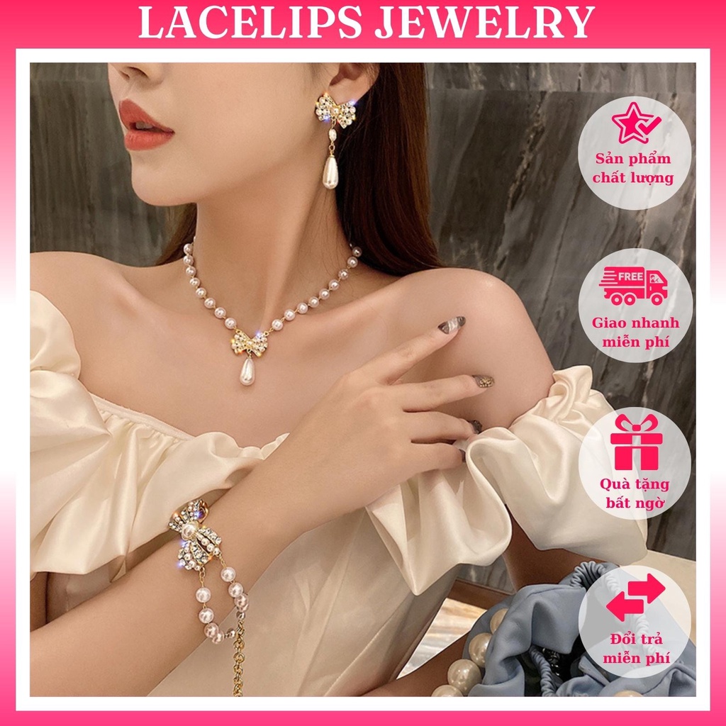 [ĐẸP-ĐỘC-LẠ] BÔNG TAI BẠC 925_HÀN QUỐC _HẠT NGỌC_NƠ PHA LÊ_ B1084