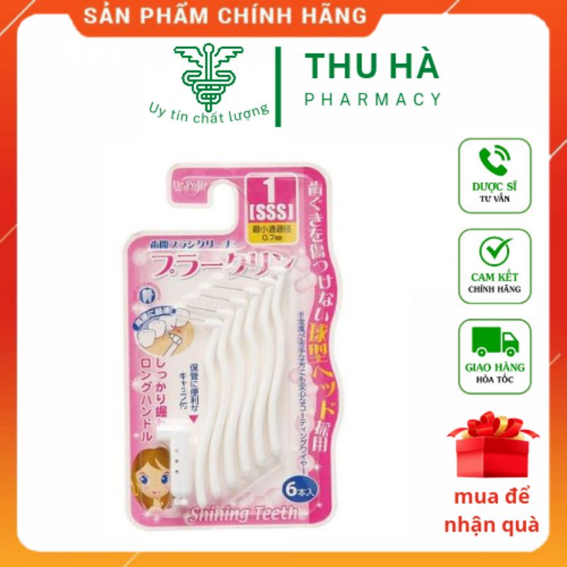 Bàn chải kẽ răng Dr polir chuyên cho răng niềng , chỉnh nha , tăm kẽ chữ L cho răng