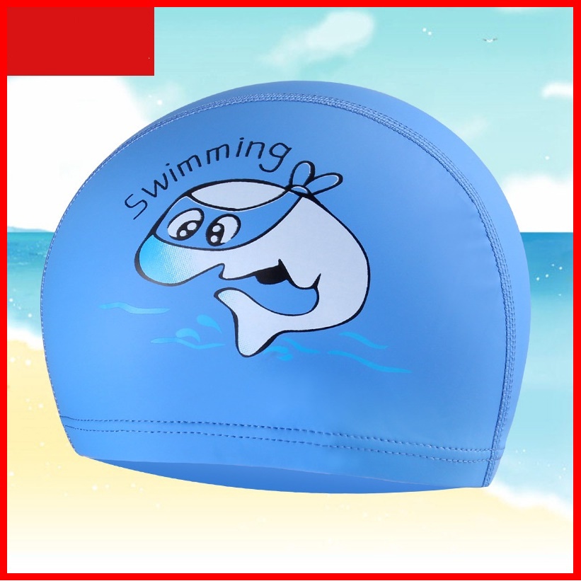 Mũ, Nón bơi trẻ em ngộ nghĩnh chất liệu silicon an toàn, cảm giác mềm mại khi đội