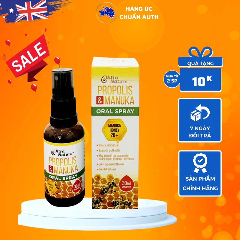 Xịt họng keo ong Ultra Nature Propolis Manuka