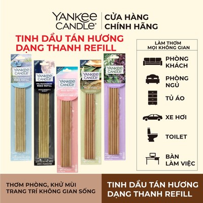 Refill Tinh dầu tán hương dạng thanh Yankee Candle có 3 mùi tùy chọn (gồm 5 thanh tán hương, không kèm lọ)