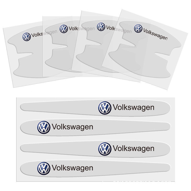 Set 8 miếng dán tay nắm cửa ô tô thiết kế trong suốt độc đáo dành cho Toyota Honda Hyundai KIA Mitsubishi
