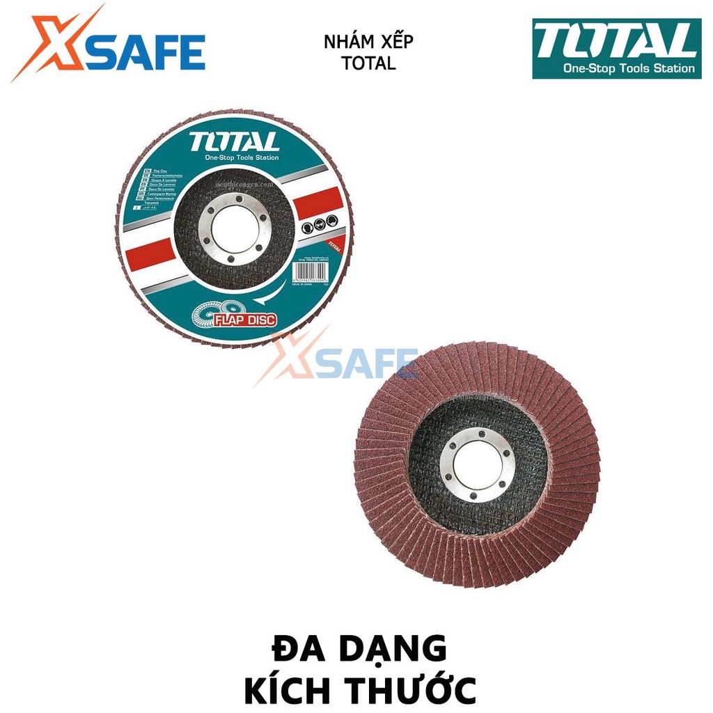 Đĩa nhám xếp TOTAL kích thước 115*22mm,P40-P60-P80, tích hợp thép cao cấp, thép, gang và thép miếng - [XSAFE]