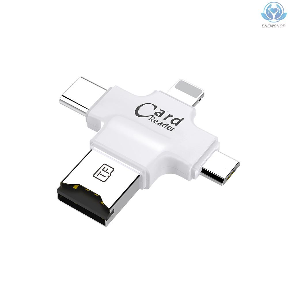 (hàng Mới Về) Đầu Đọc Thẻ Nhớ Tf 4 Trong 1 Cho / Android / Pc