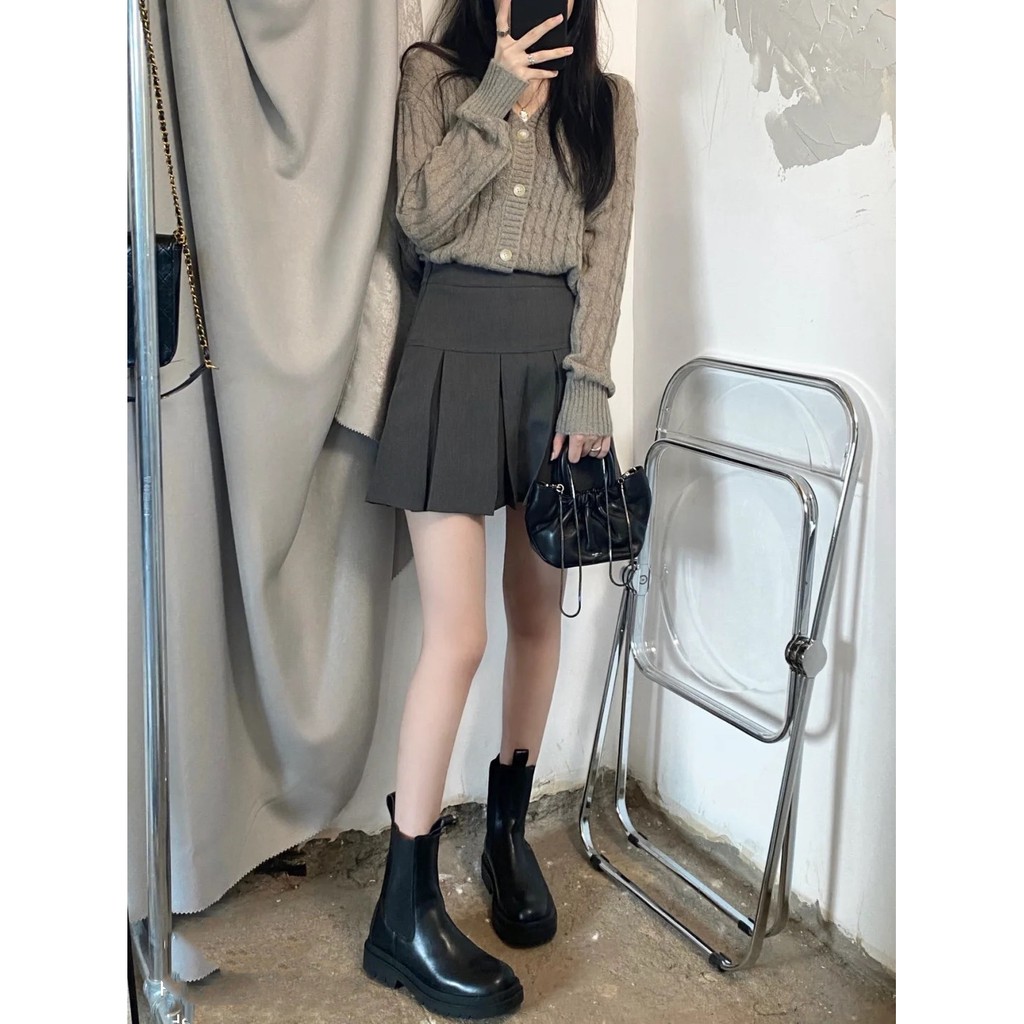 Chân Váy Chữ A Lưng Cao Xếp Ly Xinh Xắn Thời Trang | BigBuy360 - bigbuy360.vn