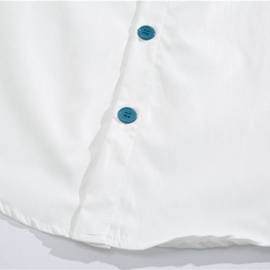 Áo Sơ Mi Bóng Chày Tay Lửng Thêu Chữ Cá Tính Dành Cho Nam/Size M-3xl 2022