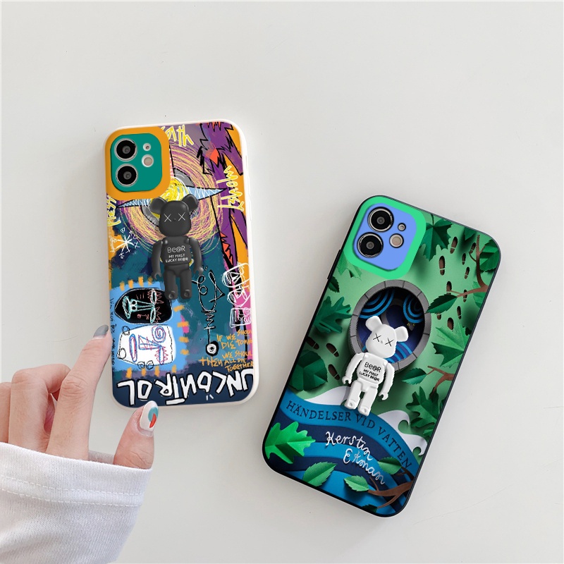 Ốp iphone gấu Be@r Brick nghệ thuật trừu tượng Case iPhone KAWS 6 6S 7 8 Plus X XR xs max/11/11 pro/12/13/pro/max