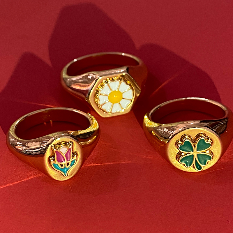 Nhẫn Hở Hình Hoa Cúc Phong Cách Âu Mỹ