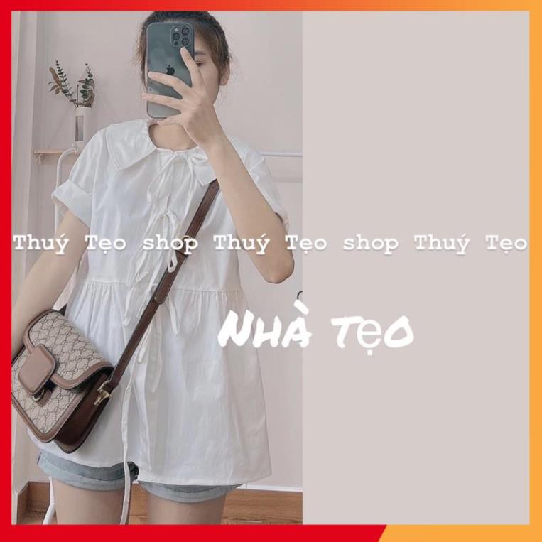 ÁO SƠ MI CỘC TAY BA NƠ NGỰC CÓ CÀI CÚC - CÓ BÁN CHÂN VÁY L