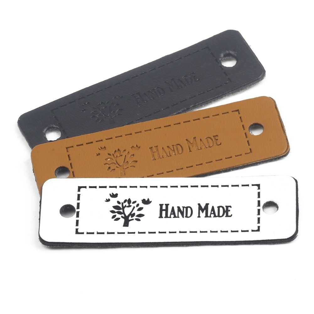 Set 12 nhãn quần áo túi xách giày dép trang trí tự may đa năng 5x1.5cm