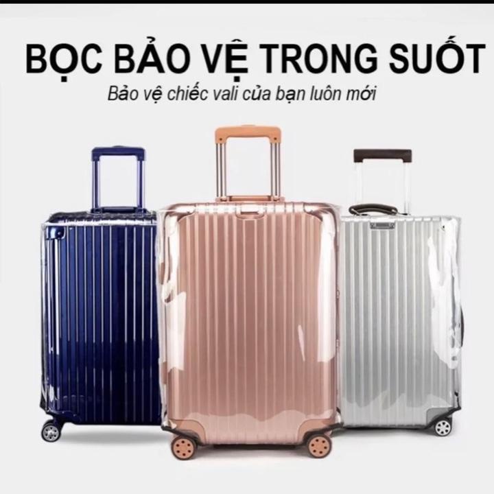 Trùm vali Bằng nhựa Trong suốt có Viền size 18-20-24-26-28-30 inch K501