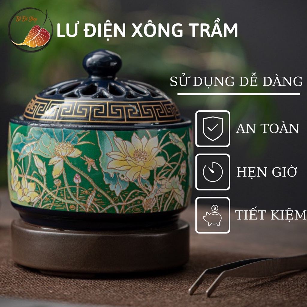 LƯ ĐIỆN XÔNG TRẦM CÓ HẸN GIỜ BẰNG GỐM CAO CẤP