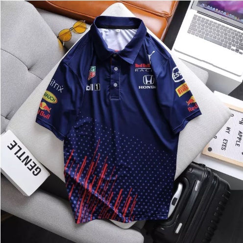 Áo thun nam có cổ, áo thun nam đua xe racing, biker, Áo ngắn tay nam mẫu REDBULL(1)