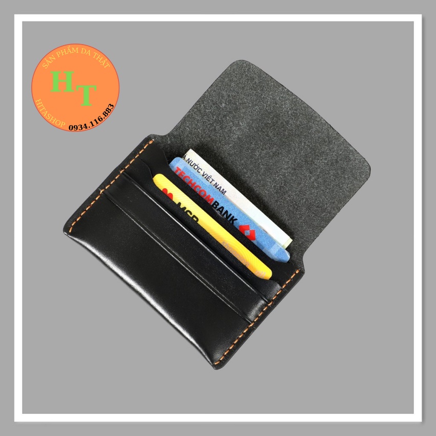 Ví đựng thẻ nam cao cấp - Cam kết 100% da bò thật - Hàng chính hãng thương hiệu HM Leather - C01
