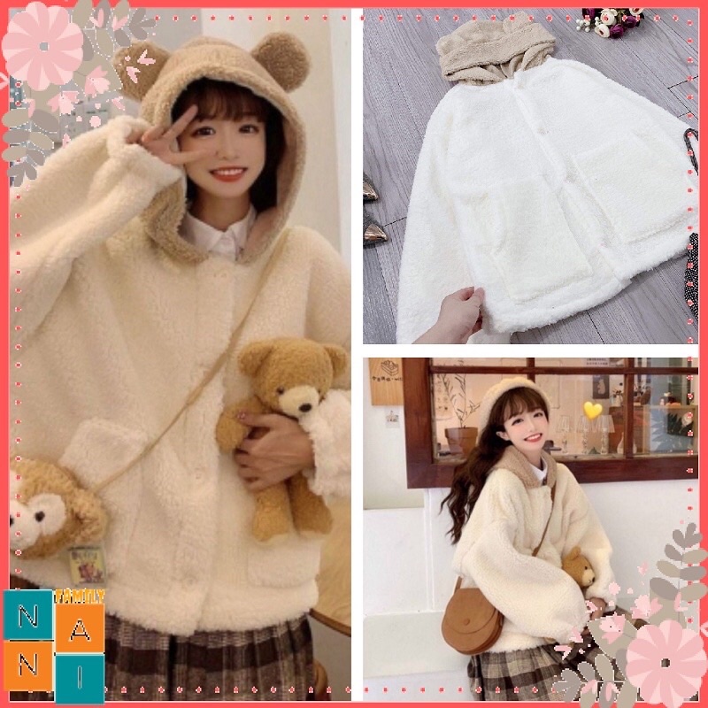 Áo khoác lông cừu tai gấu | BigBuy360 - bigbuy360.vn