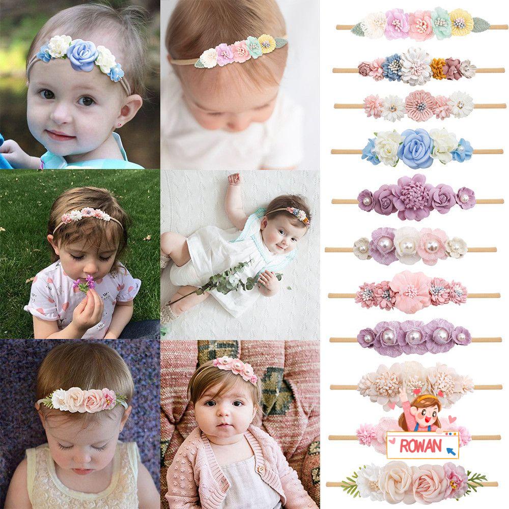 ❈Rowan❈ Băng Đô Ngọc Trai Dễ Thương Cho Bé|Băng Đô Cài Tóc Đính Hoa Cho Bé Gái