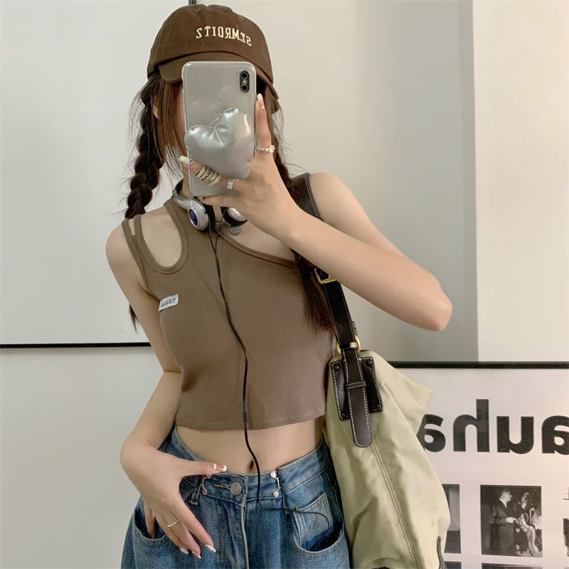 Áo Hai Dây Dáng Ôm Ngắn Hở Vai Thời Trang Mùa Thu Dành Cho Nữ