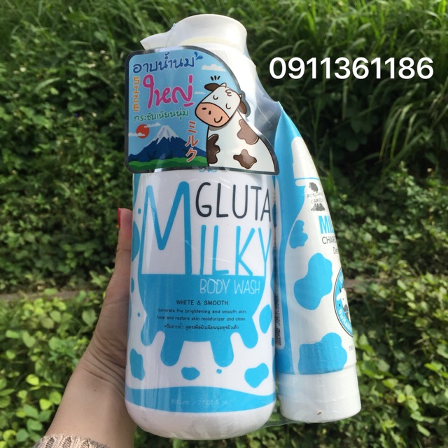 Sữa tắm bò sữa Gluta Milky 800ml+srm 190g