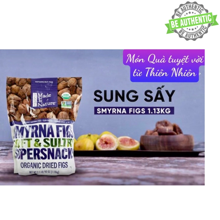 u SUNG Hữu Cơ Sấy Dẻo Made in Nature Organic SMYRNA FIGS 1.13kg của MỸ