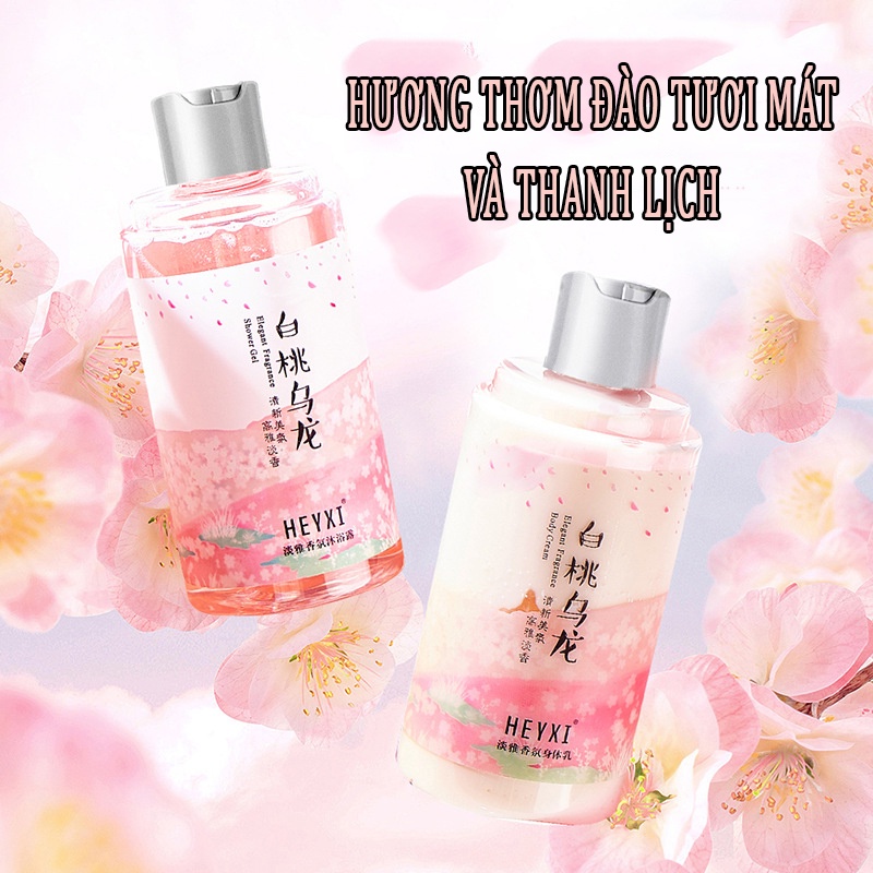 Sửa tắm Duõng thể hỗ trợ làm trắng tạo bọt đào ô long giúp da căng mịn HEYXI Nội địa trung HXVS007