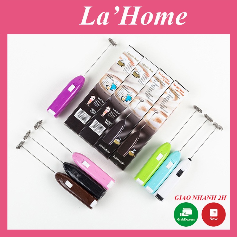 Cây đánh trứng tạo bọt La'Home, phới đánh trứng mini tạo bọt cà phê chạy pin nhỏ gọn