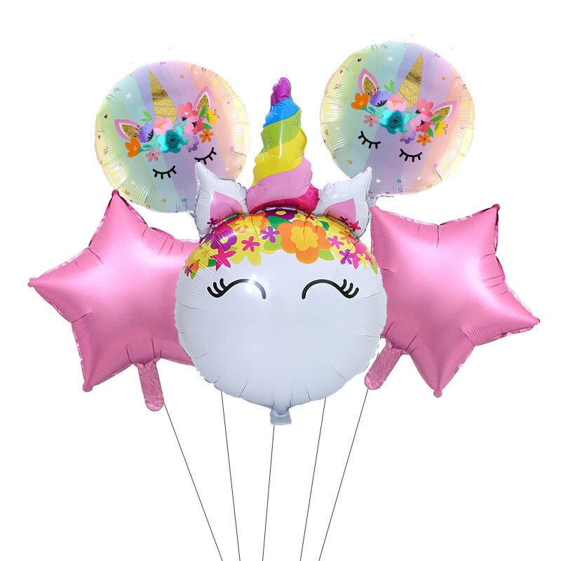 Set 5 bong bóng 18 inch hình kỳ lân trang trí tiệc sinh nhật