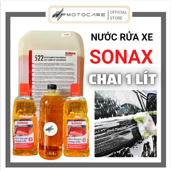 Nước rửa xe SONAX chính hãng đậm đặc siêu bọt chai nhựa 1L nguyên chất HTMotocare