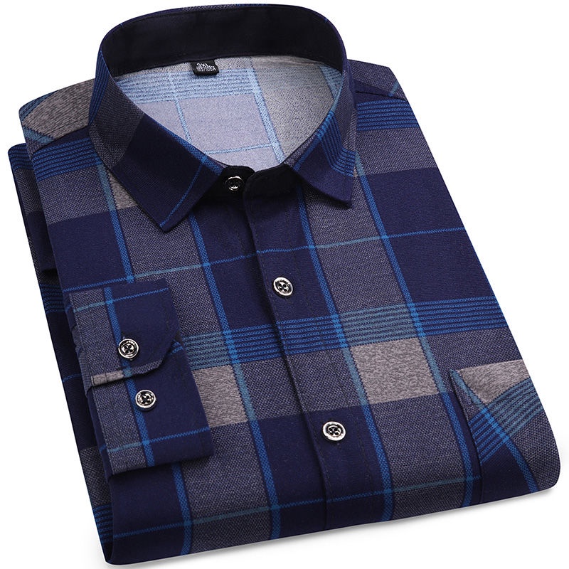 Áo Sơ Mi Tay Dài Dáng Rộng Họa Tiết Ca Rô Thời Trang Cho Nam