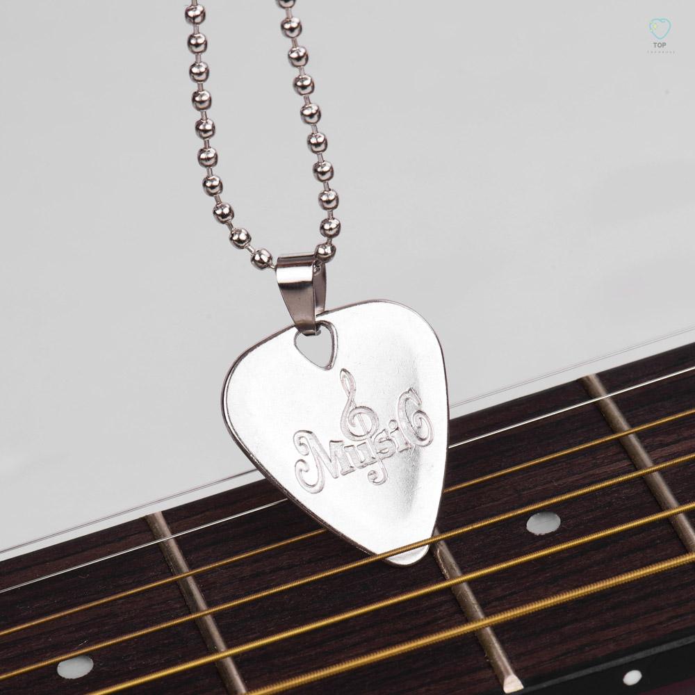 Vòng cổ Hợp Kim Kẽm Dày 1.2mm Hình Phím Gảy Đàn Guitar