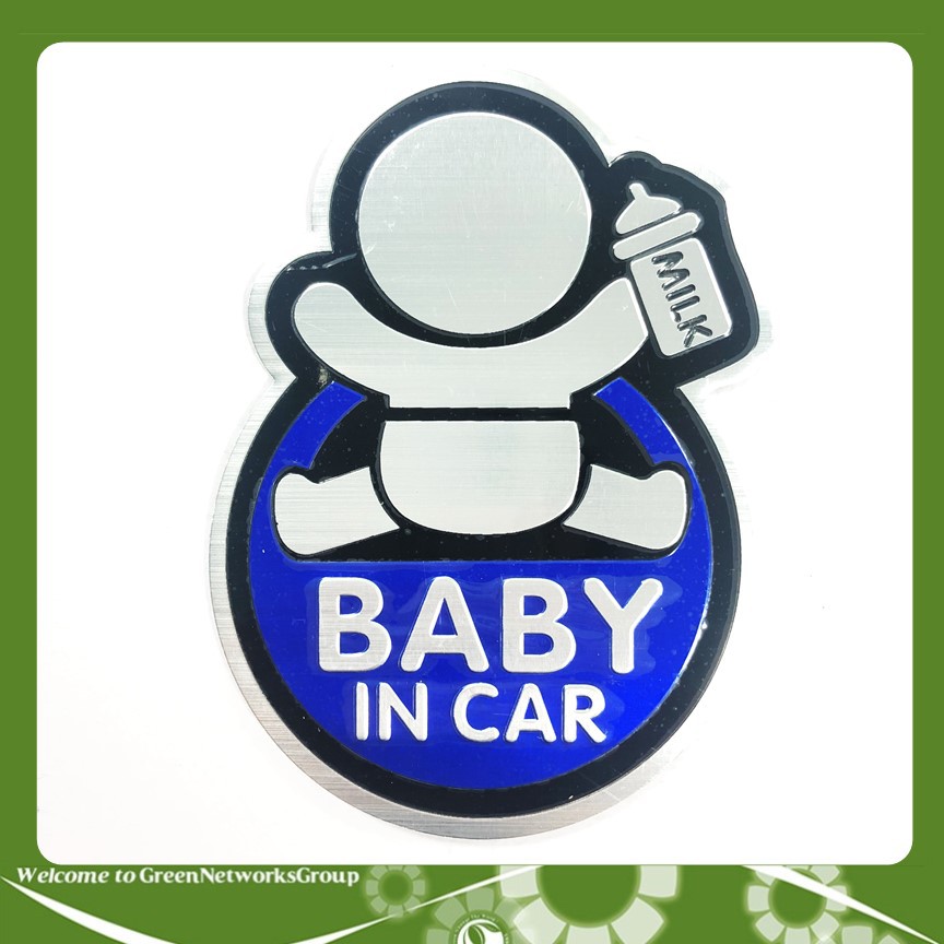 Bộ tem dán xe kim loại Baby In Car Greennetworks