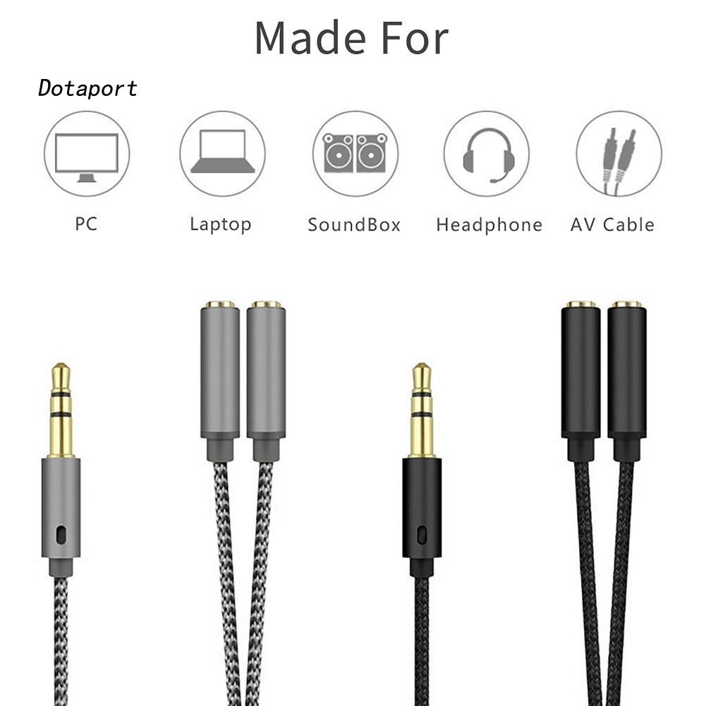 Dây Cáp Chuyển Đổi Từ 1 Đầu Cắm 3.5mm Sang 2 Cổng Cắm Cho Tai Nghe / Micro