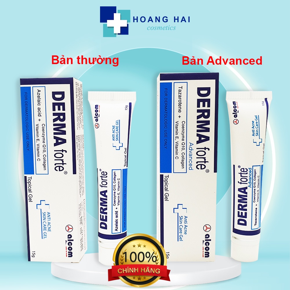 DERMA FORTE Gel Bản Thường / Advanced (Chính Hãng) gel thoa mụn & thâm 15g