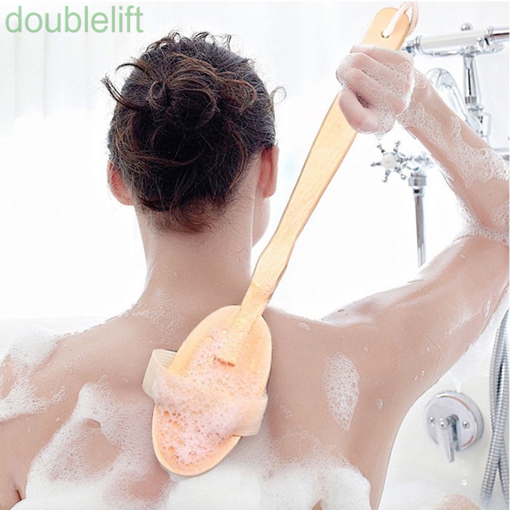 Bàn chải chà lưng massage cơ thể cán gỗ tiện dụng