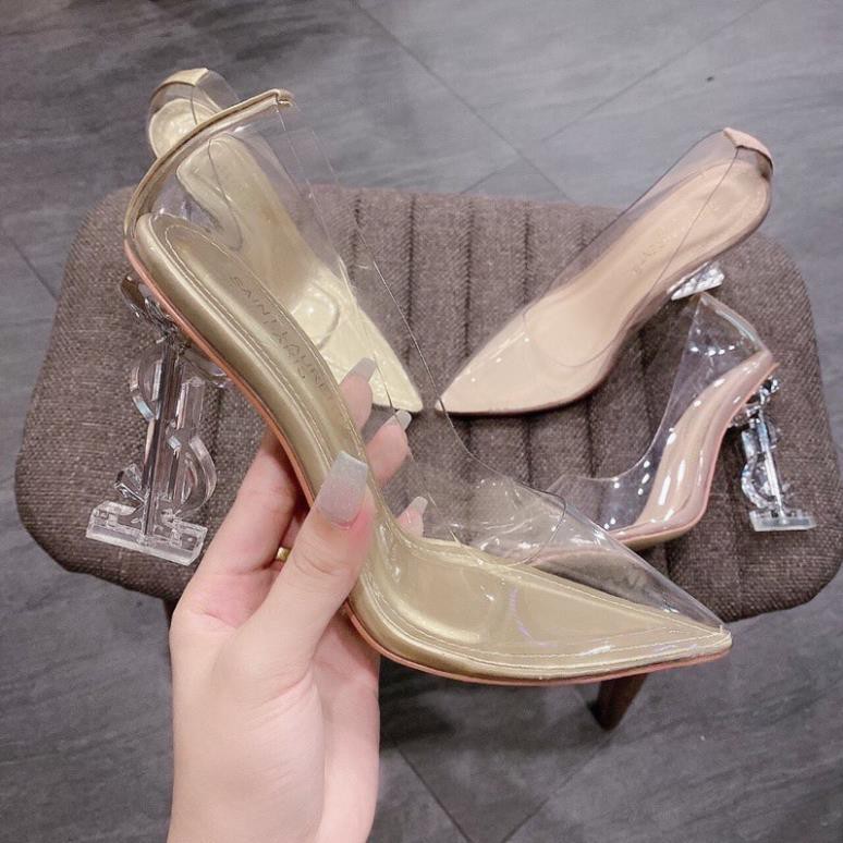 [Mã FASHIONHOTWS hoàn 15% tối đa 30k xu đơn 99k] Giày Cao Gót 9P Quai Trong - Sang Chảnh Quý Phái - Full Size 34-40 | BigBuy360 - bigbuy360.vn