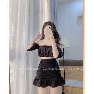 Set áo trễ vai + chân váy
