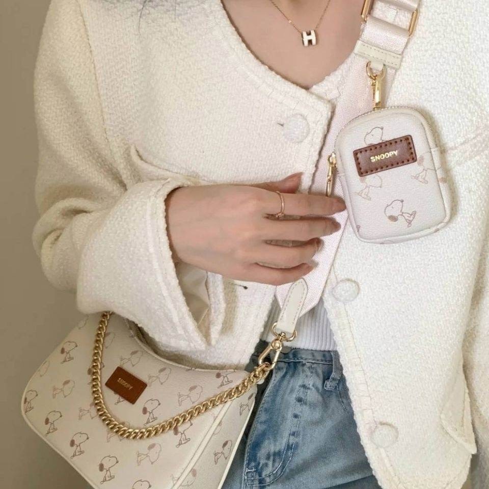 Túi kẹp nách nữ kèm ví nhỏLinh StoreTúi đeo chéo Snoopy họa tiết cún dễ thương da mềm cực xinh SPB 401