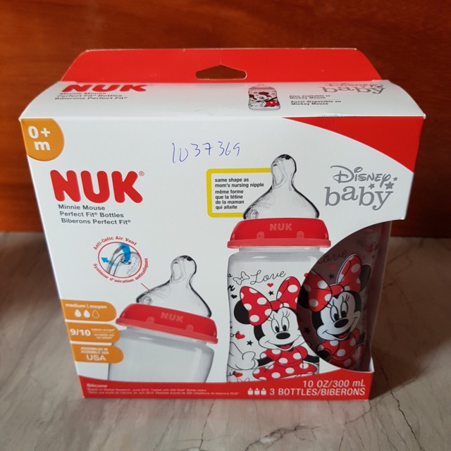 BÌNH SỮA CỔ RỘNG NUK MINNIE 300ml