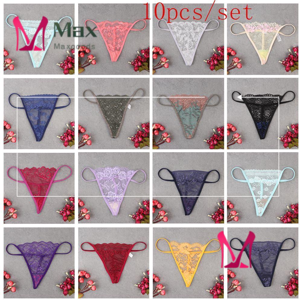 Bộ 10 Quần Lót Ren Không Đường May Lưng Thấp Gợi Cảm Thời Trang Cho Nữ